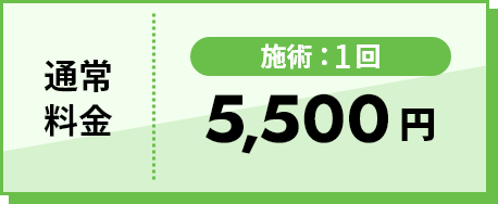 通常料金 施術：1回 5,500円